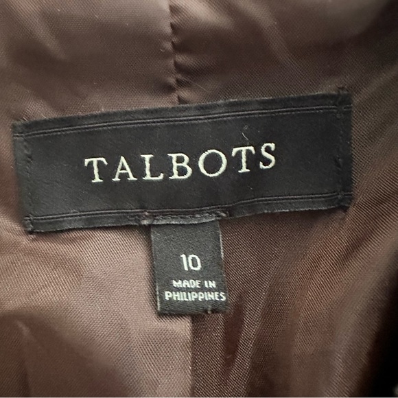 TALBOTS Oversized Wool Blend Herringbone Blazer Jacket Women’s Size 10 - Picture 7 of 11